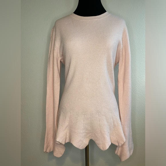 Ted Baker Bobbe Peplum Scallop Merino Wool Sweater Size 3 (US 8-10) - Picture 7 of 8